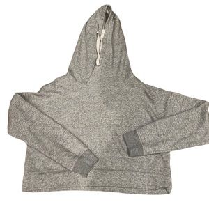 The Lounge Life Cropped Hoodie Juniors Large L Long Sleeve Sweatshirt Grey Shirt